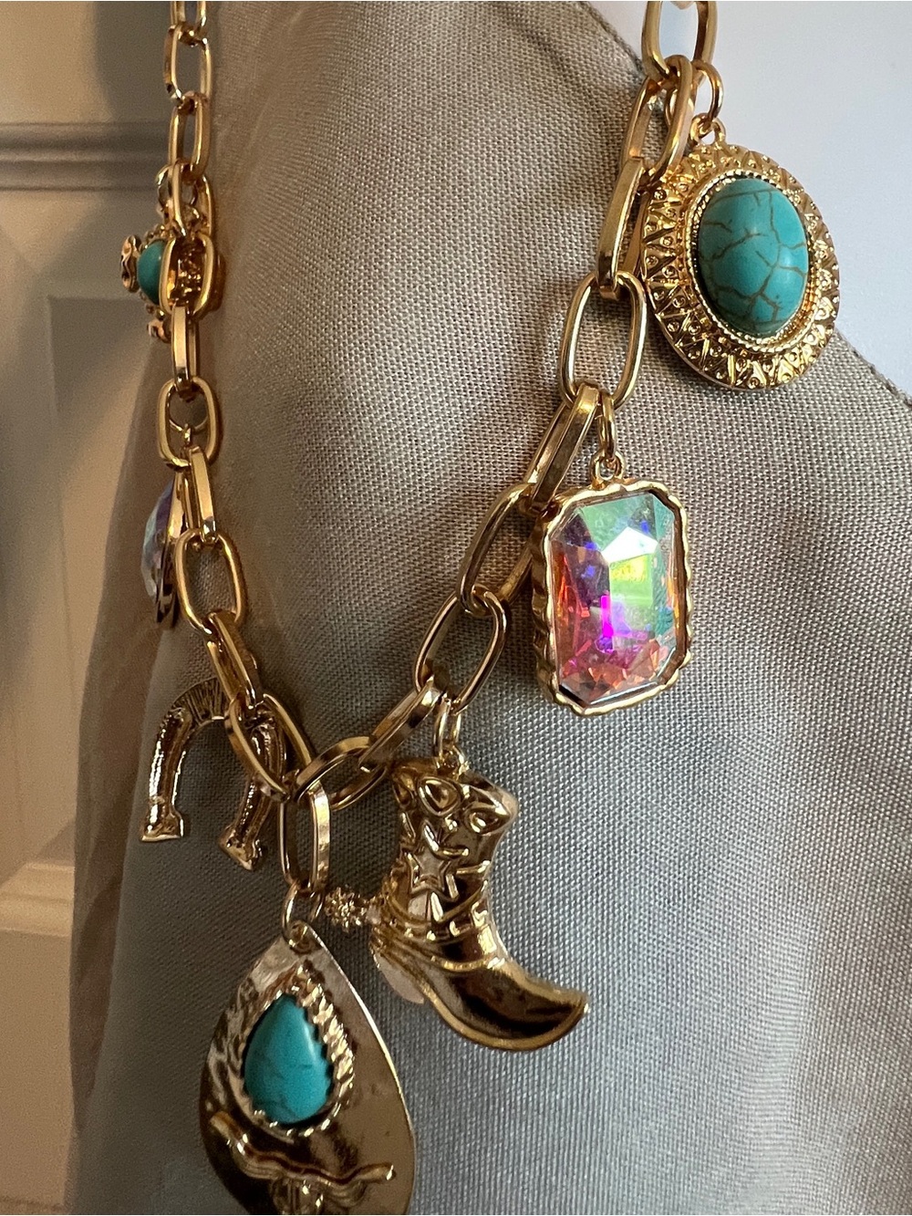 ARATTA NWOT Boho Western Cowboy Coastal Cowgirl Necklace Earring Set - Picture 6 of 9